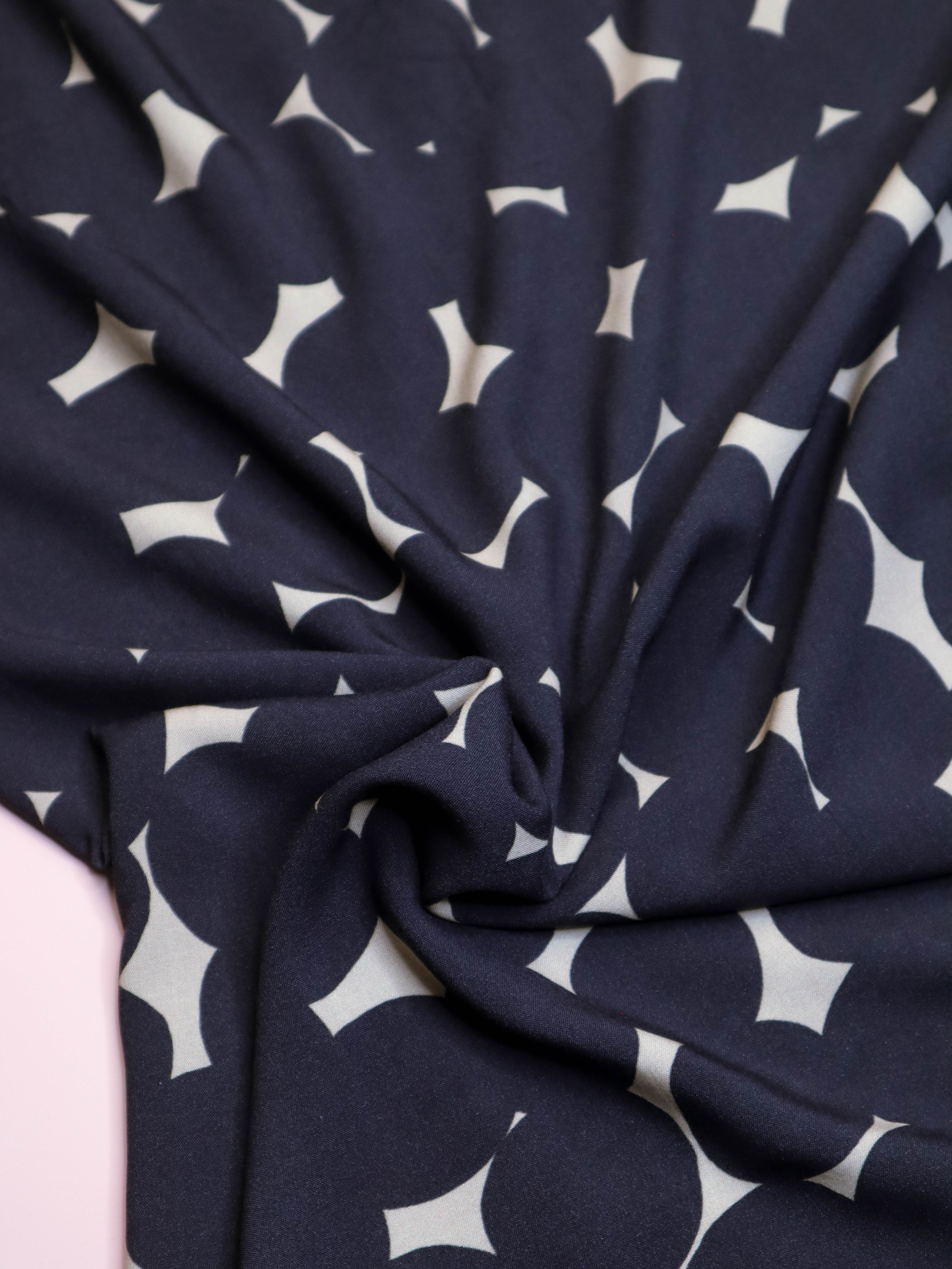 Dotty Dark Navy - Viscose