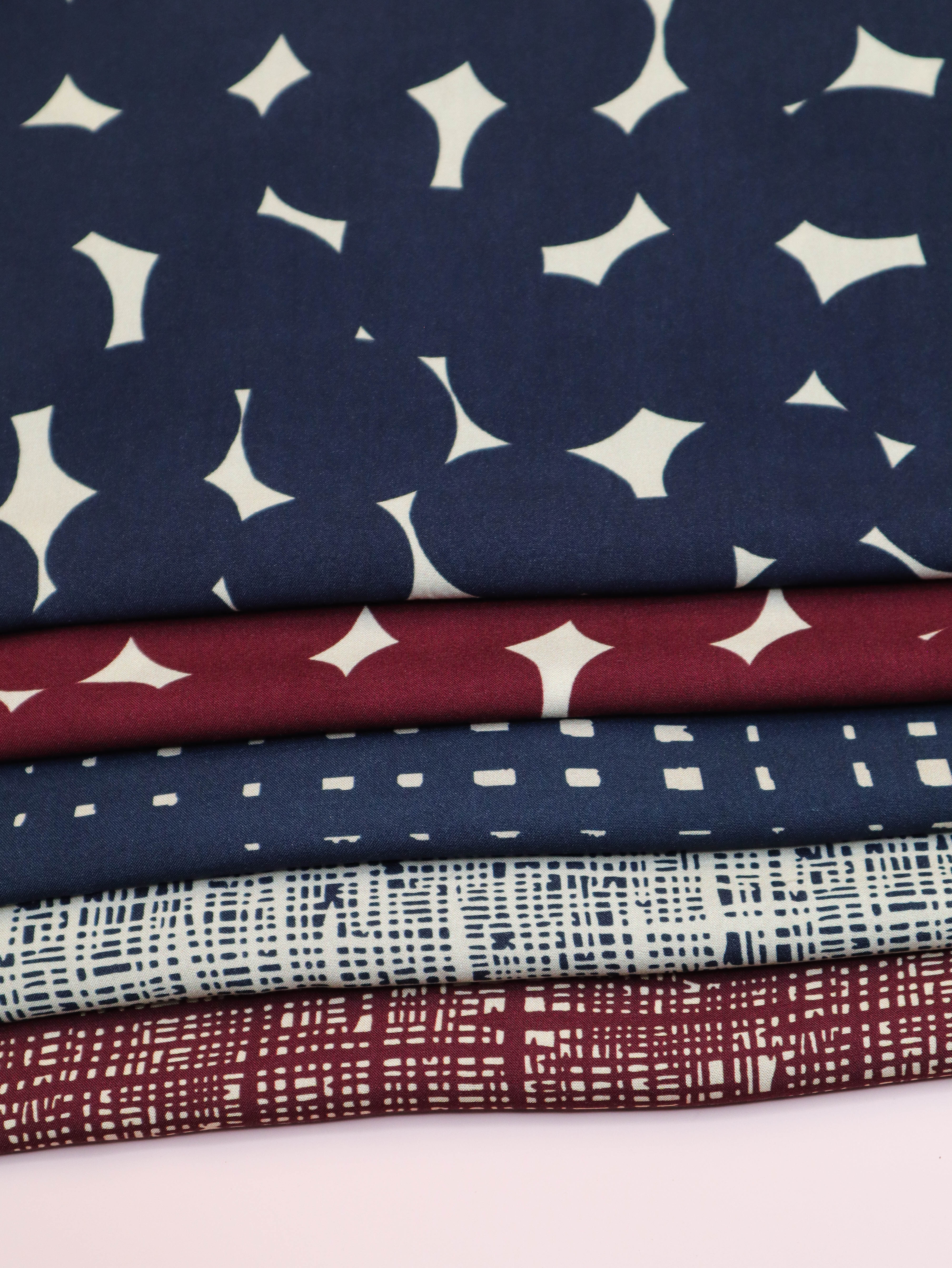 Grid Dark Navy - Viscose