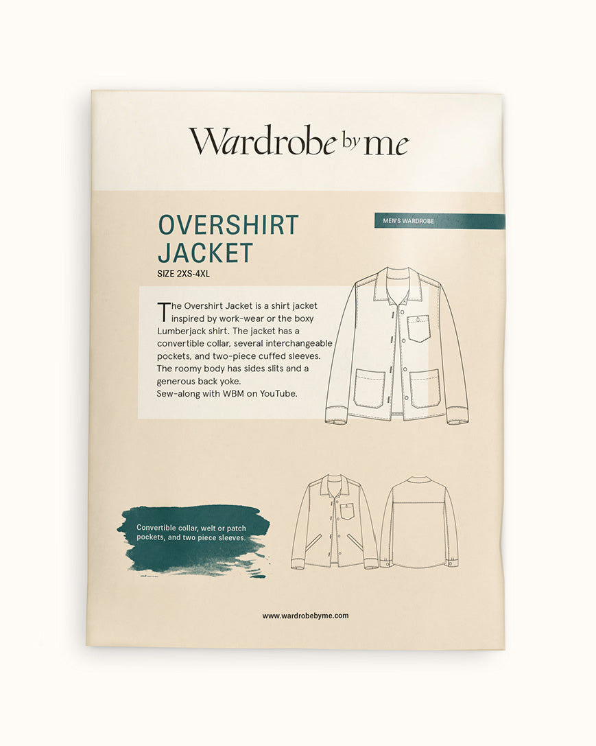 Overshirt Jacket Paper Pattern with diagram and description of features, size 225-421.