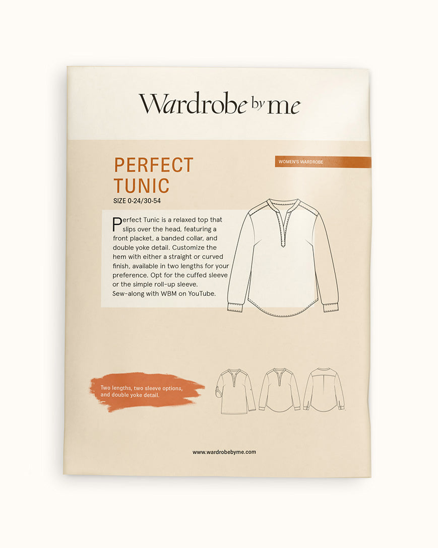 Perfect Tunic Paper Pattern for women featuring a relaxed design, customizable details, and various sleeve options.