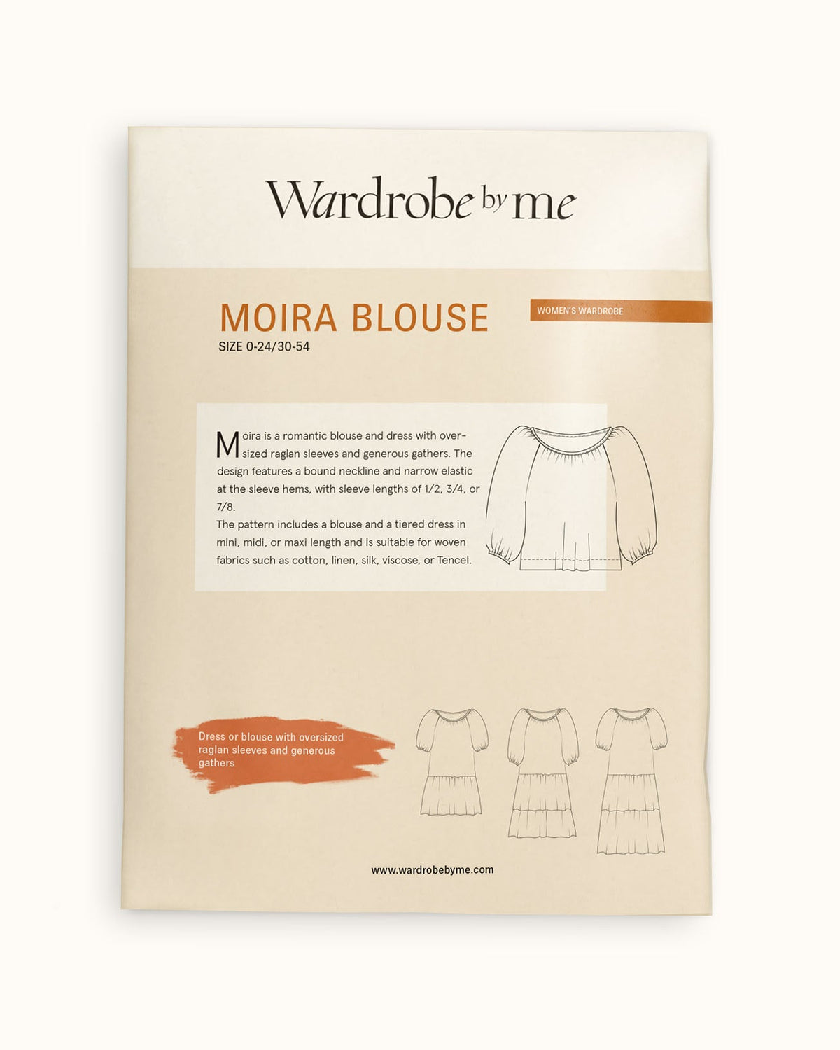 Wardrobe By Me Moira Blouse sewing paper sewing pattern pattern packaging on a white background